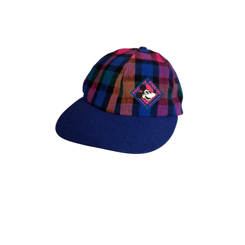 Vintage Mickey & Co. Plaid Wool Toddler Cap With Blue Brim
